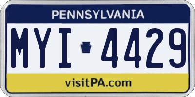 PA license plate MYI4429