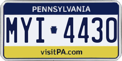 PA license plate MYI4430