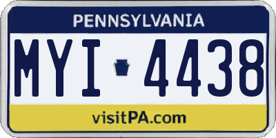 PA license plate MYI4438