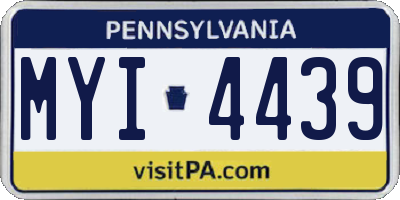 PA license plate MYI4439