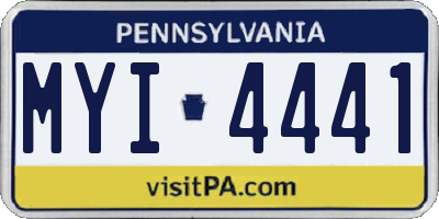 PA license plate MYI4441