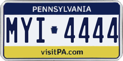 PA license plate MYI4444