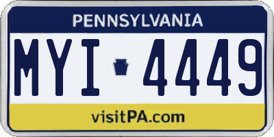 PA license plate MYI4449