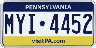 PA license plate MYI4452