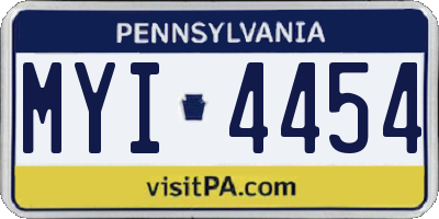 PA license plate MYI4454
