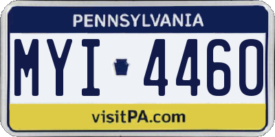 PA license plate MYI4460