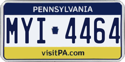 PA license plate MYI4464