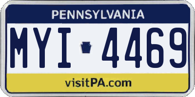 PA license plate MYI4469