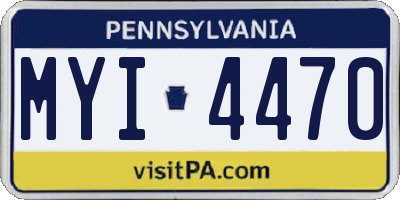 PA license plate MYI4470