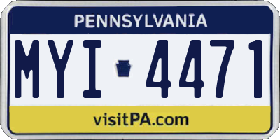 PA license plate MYI4471