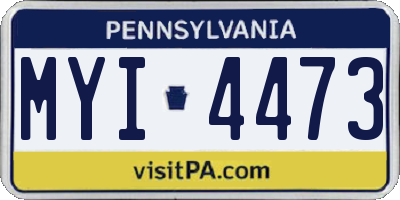 PA license plate MYI4473