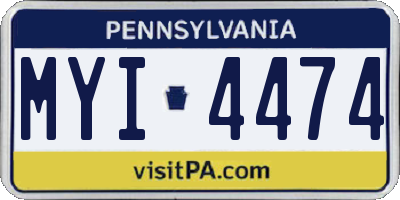 PA license plate MYI4474