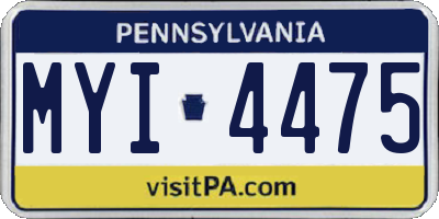 PA license plate MYI4475