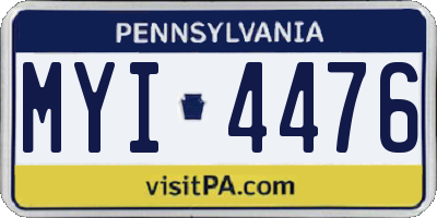 PA license plate MYI4476