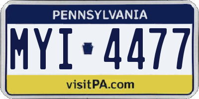 PA license plate MYI4477