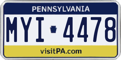 PA license plate MYI4478