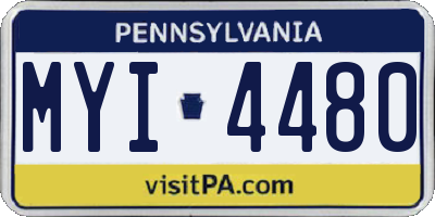 PA license plate MYI4480