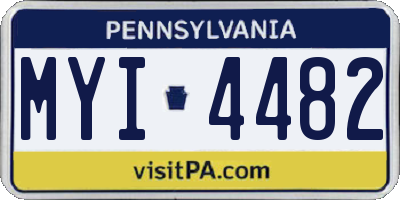 PA license plate MYI4482