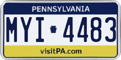 PA license plate MYI4483