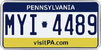 PA license plate MYI4489