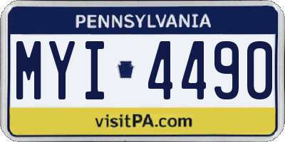 PA license plate MYI4490