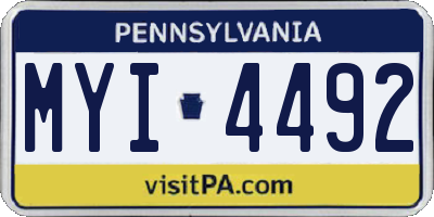 PA license plate MYI4492