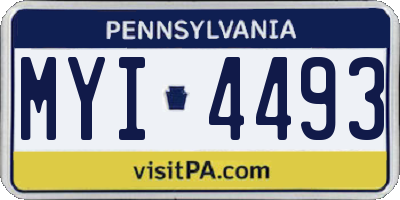 PA license plate MYI4493
