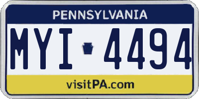PA license plate MYI4494