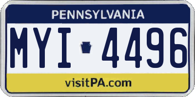 PA license plate MYI4496