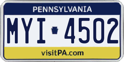 PA license plate MYI4502