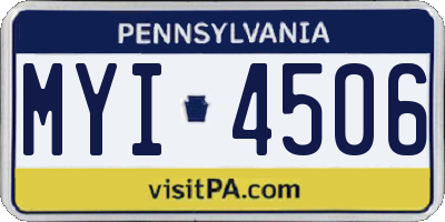 PA license plate MYI4506