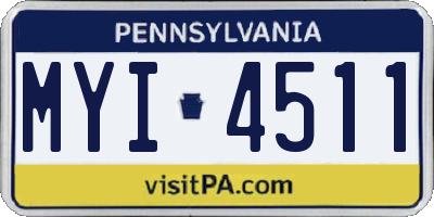 PA license plate MYI4511
