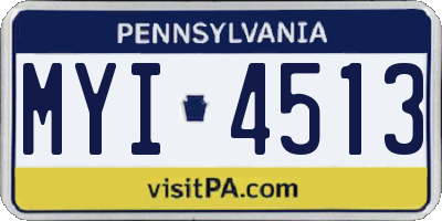 PA license plate MYI4513
