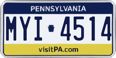 PA license plate MYI4514