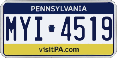 PA license plate MYI4519