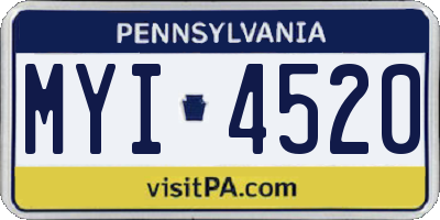 PA license plate MYI4520