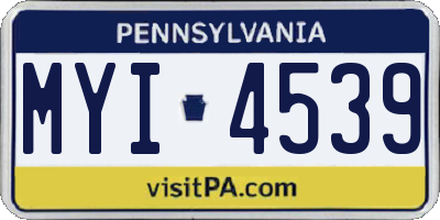 PA license plate MYI4539