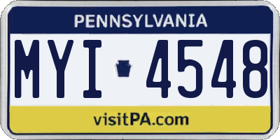 PA license plate MYI4548