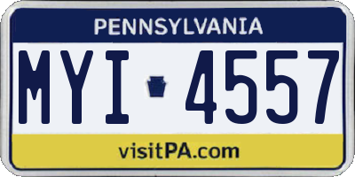 PA license plate MYI4557