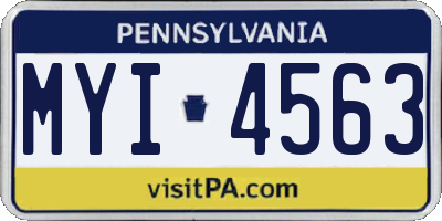 PA license plate MYI4563