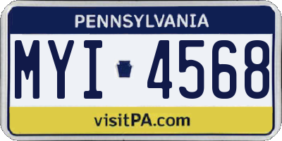 PA license plate MYI4568