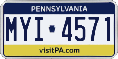 PA license plate MYI4571