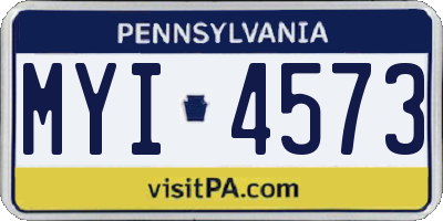 PA license plate MYI4573