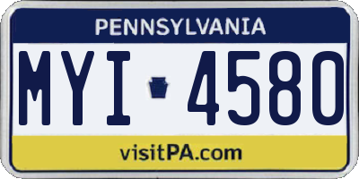 PA license plate MYI4580