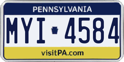 PA license plate MYI4584