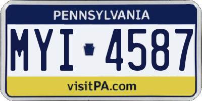 PA license plate MYI4587