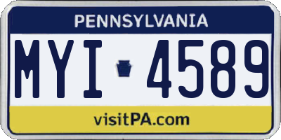 PA license plate MYI4589