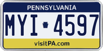 PA license plate MYI4597