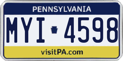 PA license plate MYI4598