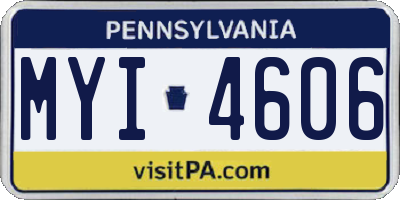 PA license plate MYI4606